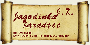Jagodinka Karadžić vizit kartica